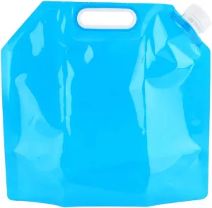 10L Folding Drinking Water Container Storage Lifting Bag Collapsible Water Tank Container Portable Water Bag for Outdoor Camping Hiking Picnic BBQ Food Grade PE Material Blue Clear