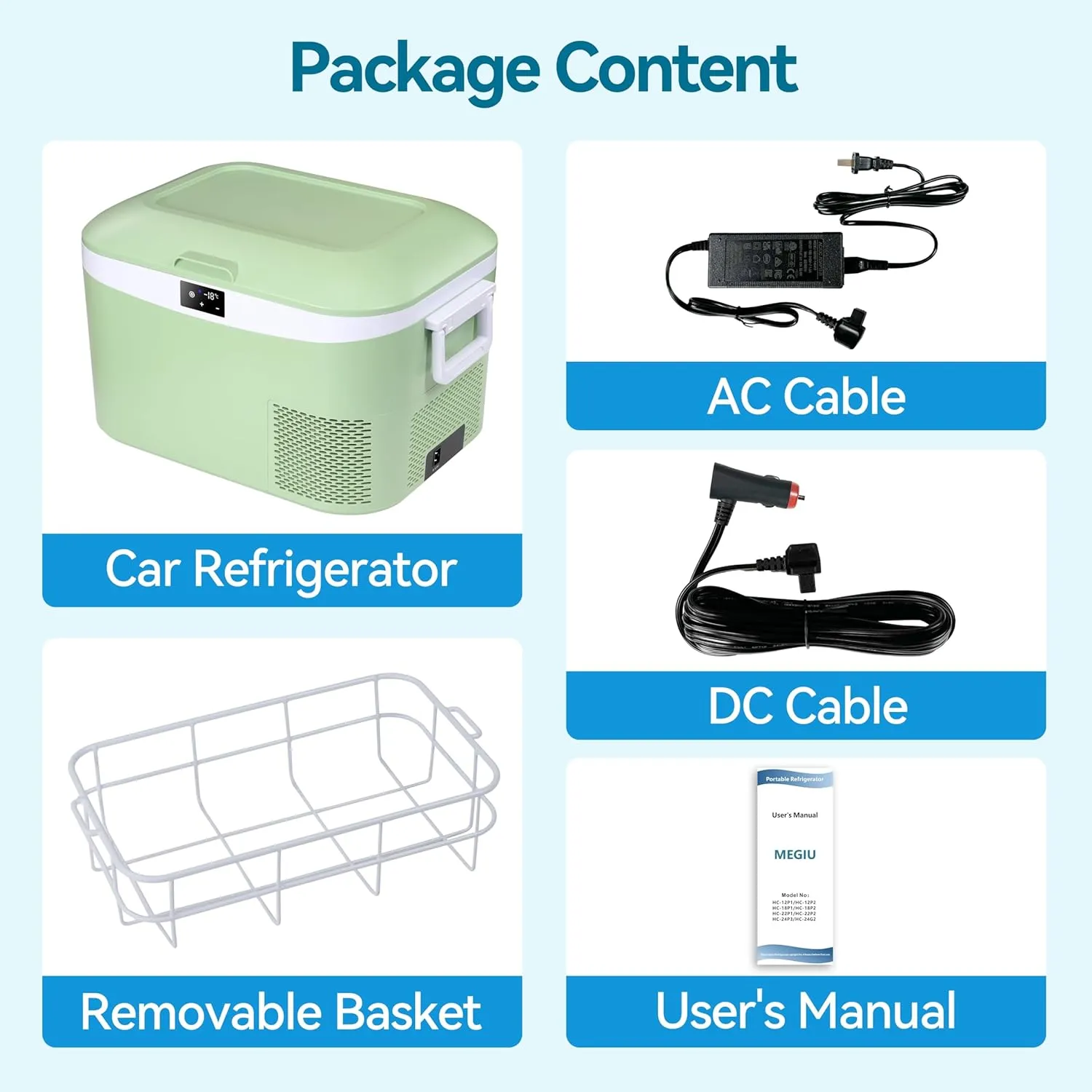 12 Volt Refrigerator Portable Car Freezer 13.5 Quart (12.8 Liter) Compressor Cooler 12V/24V DC 110～240 Volt AC for Truck Van RV Camper SUV Boat Travel Camping Road Trips Tailgating -18℃~ 15℃