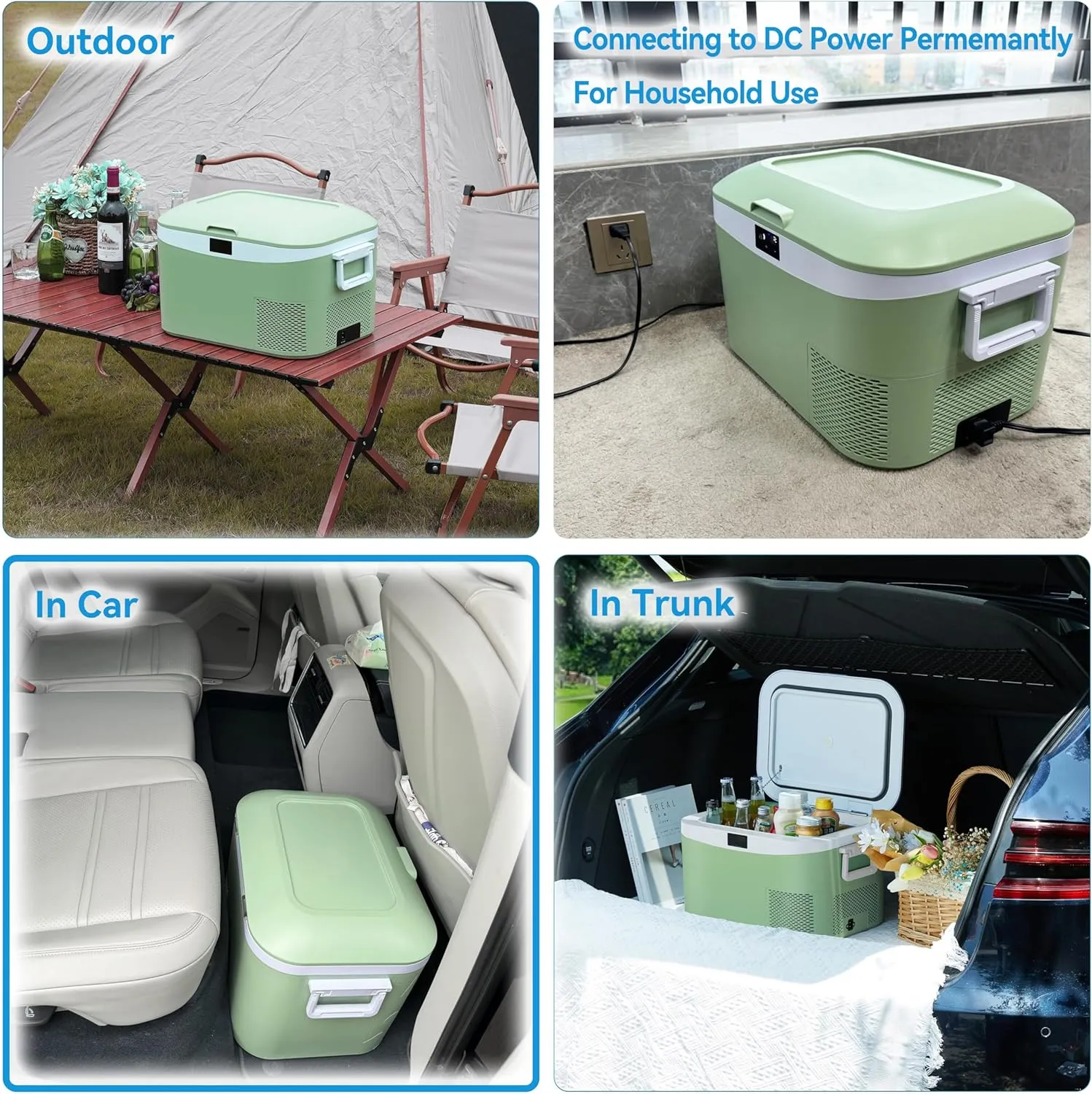 12 Volt Refrigerator Portable Car Freezer 13.5 Quart (12.8 Liter) Compressor Cooler 12V/24V DC 110～240 Volt AC for Truck Van RV Camper SUV Boat Travel Camping Road Trips Tailgating -18℃~ 15℃