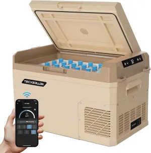 12V Car Refrigerator 30 Quart Portable Freezer, 55 Hours Extended Cooling, Car Fridge for Vehicles, 12V Portable Cooler for Camping, Truck, RV, SUV, Road Trips & Travel