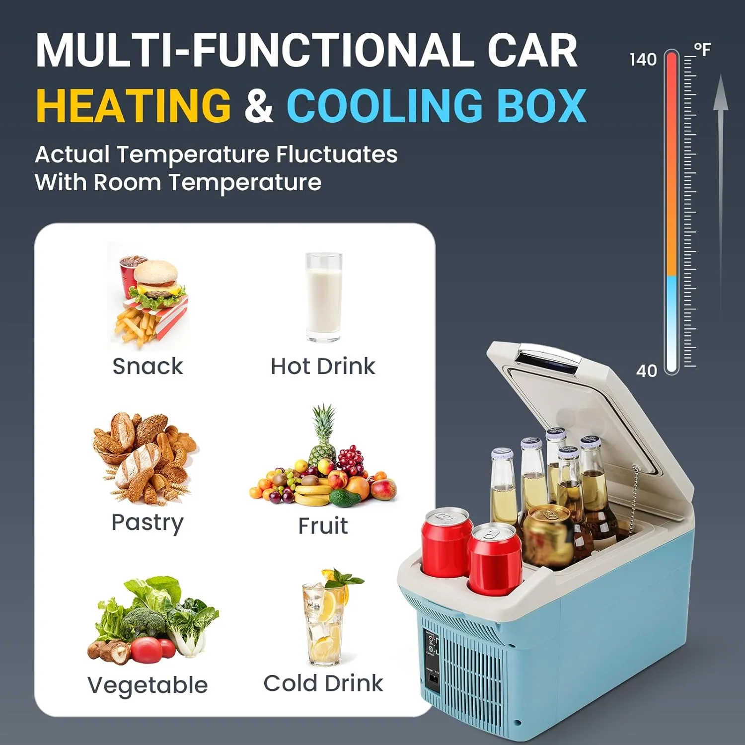 12V Car Refrigerator Cooler/Warmer 6 Quart (6L), 12 Volt DC &110V AC, Electric Car Fridge Portable Compact Camping Cooler Thermoelectric 12V Small Fridge for Car,RV,Camping (Pink)