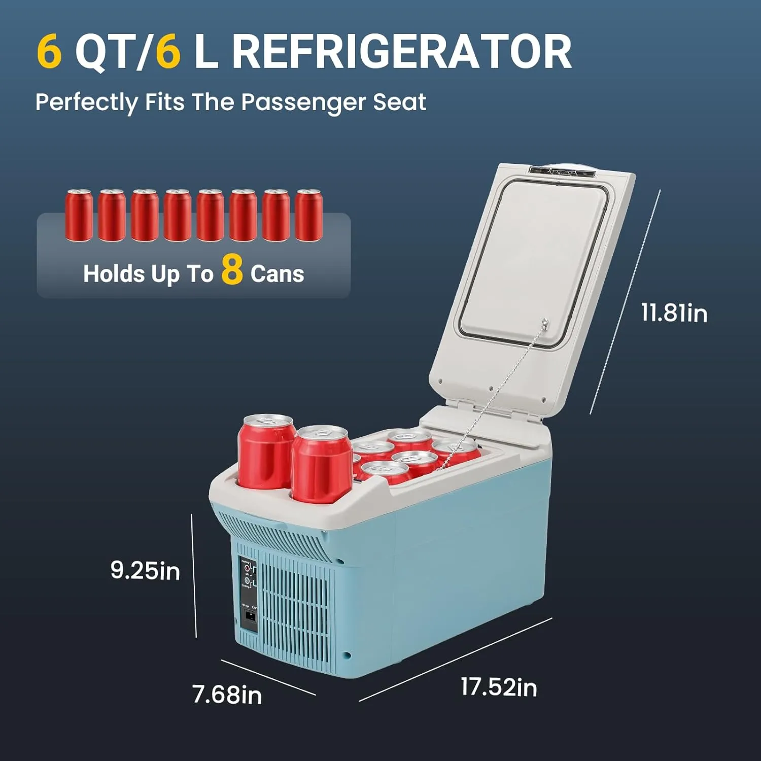12V Car Refrigerator Cooler/Warmer 6 Quart (6L), 12 Volt DC &110V AC, Electric Car Fridge Portable Compact Camping Cooler Thermoelectric 12V Small Fridge for Car,RV,Camping (Pink)