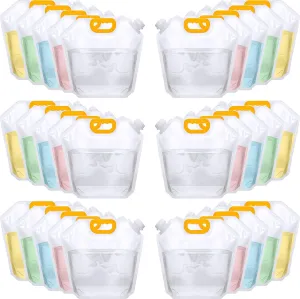 1.3 Gallon Collapsible Water Storage Bag Emergency Jug Container Clear Plastic Water Bladder for Outdoor Sport Camping Hiking No Leak, Freezable, Odorless, Flat Folding (No Scale)