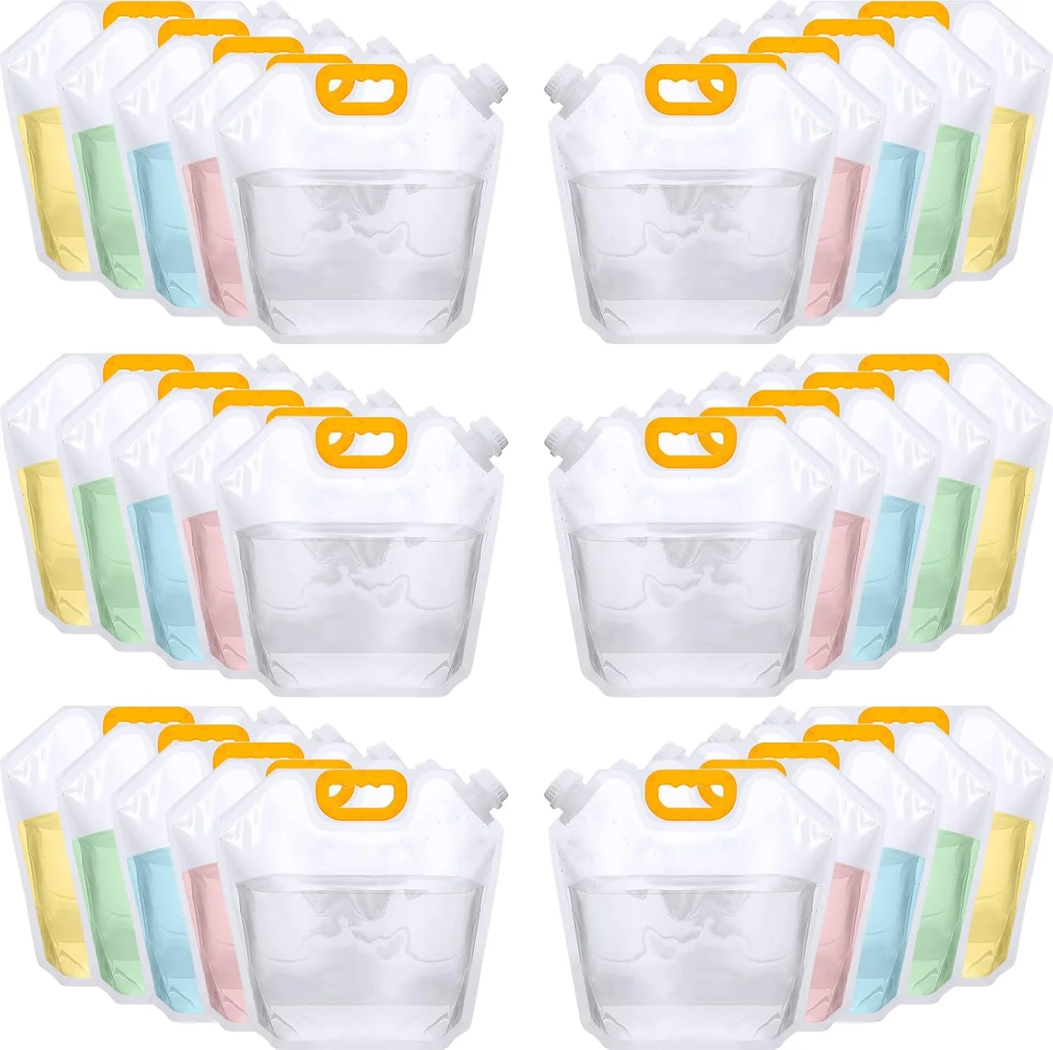 1.3 Gallon Collapsible Water Storage Bag Emergency Jug Container Clear Plastic Water Bladder for Outdoor Sport Camping Hiking No Leak, Freezable, Odorless, Flat Folding (No Scale)