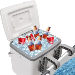 13L Pool Cooler, Insulated Cooler Hard Cooler with Handle, Keeps Drinks Cold Up to 72 Hours, Ice Chest for Soft-Sided Oasis Backyard Above Ground Swimming Pool