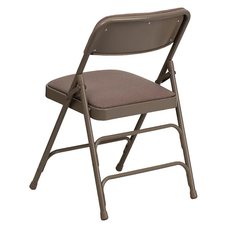 2 Pack HERCULES Series Curved Triple Braced & Double Hinged Beige Fabric Metal Folding Chair - Flash Furniture