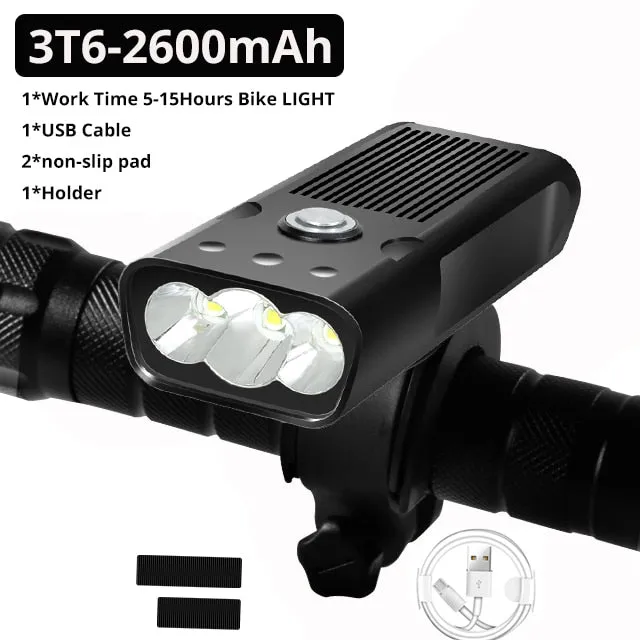 20000Lums Bicycle Light L2/T6 USB Rechargeable 5200mAh Bike Light IPX5 Waterproof LED Headlight  as Power Bank Bike Accessories