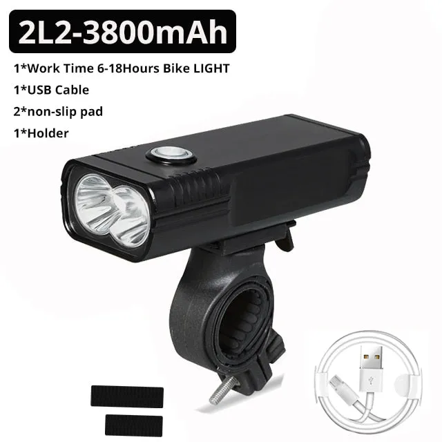 20000Lums Bicycle Light L2/T6 USB Rechargeable 5200mAh Bike Light IPX5 Waterproof LED Headlight  as Power Bank Bike Accessories