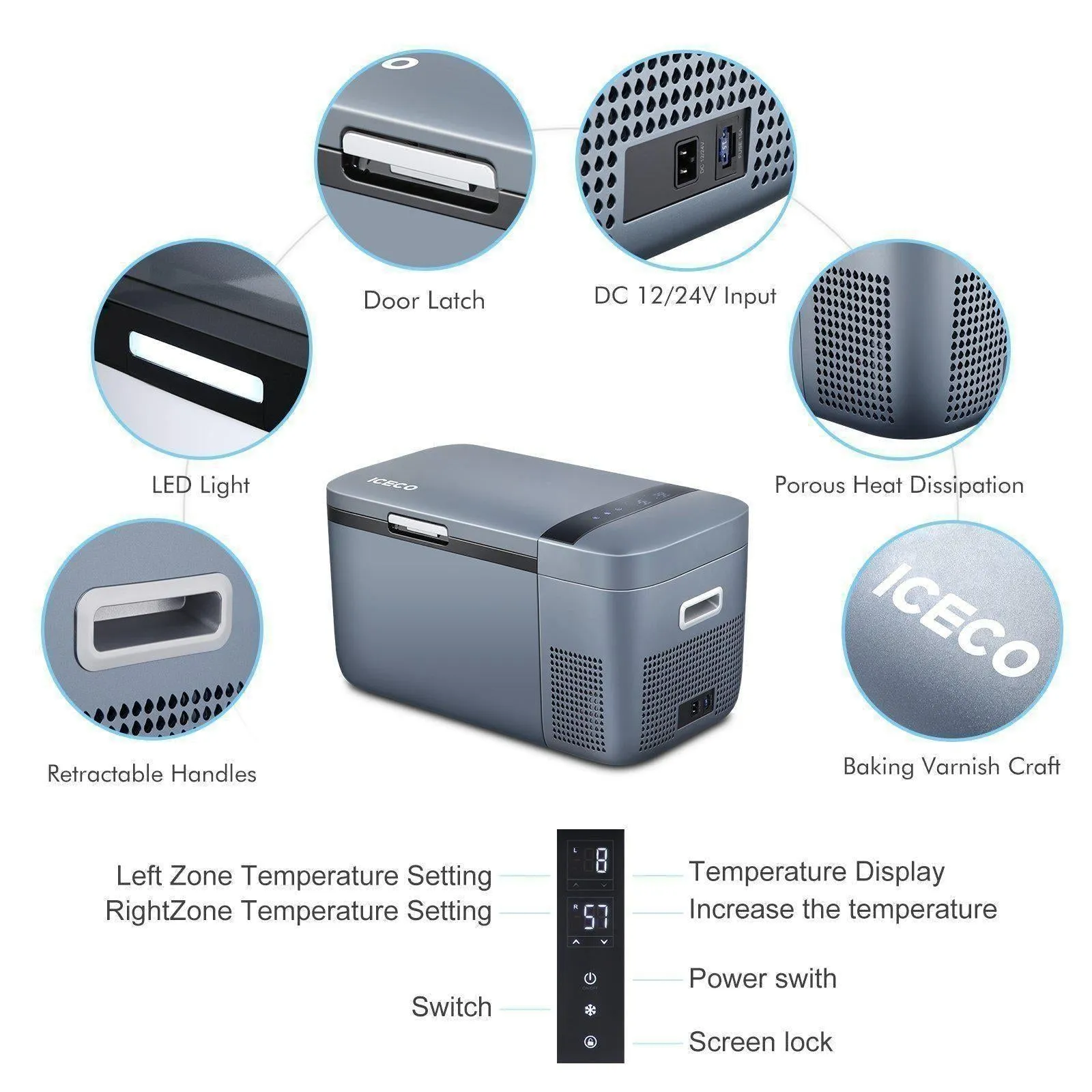 21QT GO20 Dual Zone Portable Fridge Car Freezer | ICECO