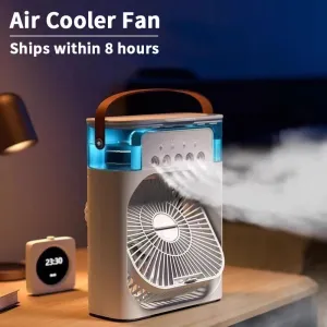 3-in-1 Portable Air Cooler – Fan, Humidifier & LED Night Light