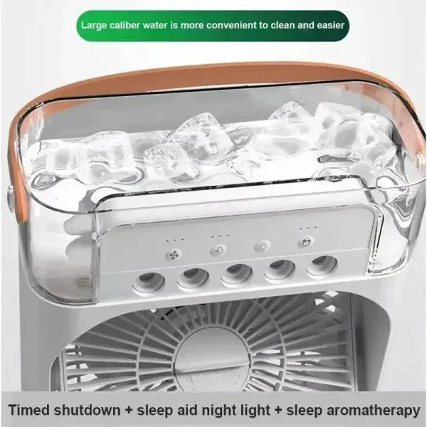 3-in-1 USB Fan with Humidifier and LED Night Light for Versatile Cooling