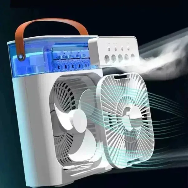 3-in-1 USB Fan with Humidifier and LED Night Light for Versatile Cooling