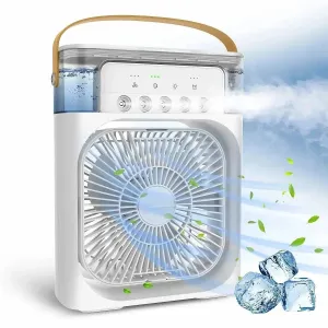 3-in-1 USB Fan with Humidifier and LED Night Light for Versatile Cooling