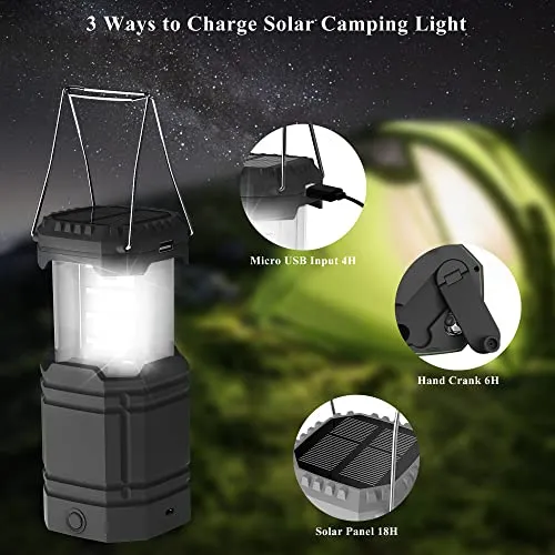 3000 Large Capacity Hand Crank Solar Camping Lantern