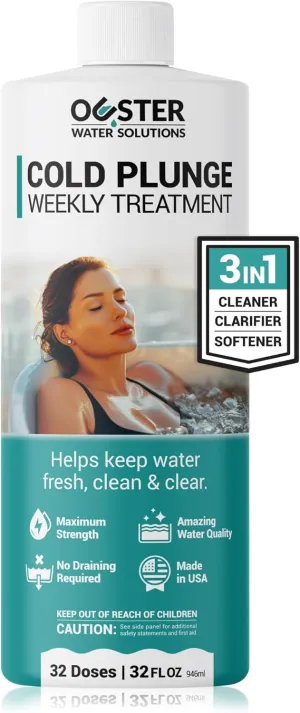 3in1 Weekly Cold Plunge Water Treatment - Cleaner, Clarifier, and Softener for Cold Plunge and Ice Bath - Water Stabilizer for Fresh, Crystal Clear Water - Made in USA (32oz)