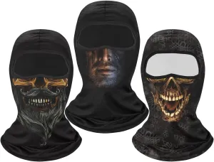 3PCS 3D Balaclava Ski Mask Cooling Full Face Mask Cycling Motorcycle Men Women UPF 50  Sun UV Protection Windproof Face Cover
