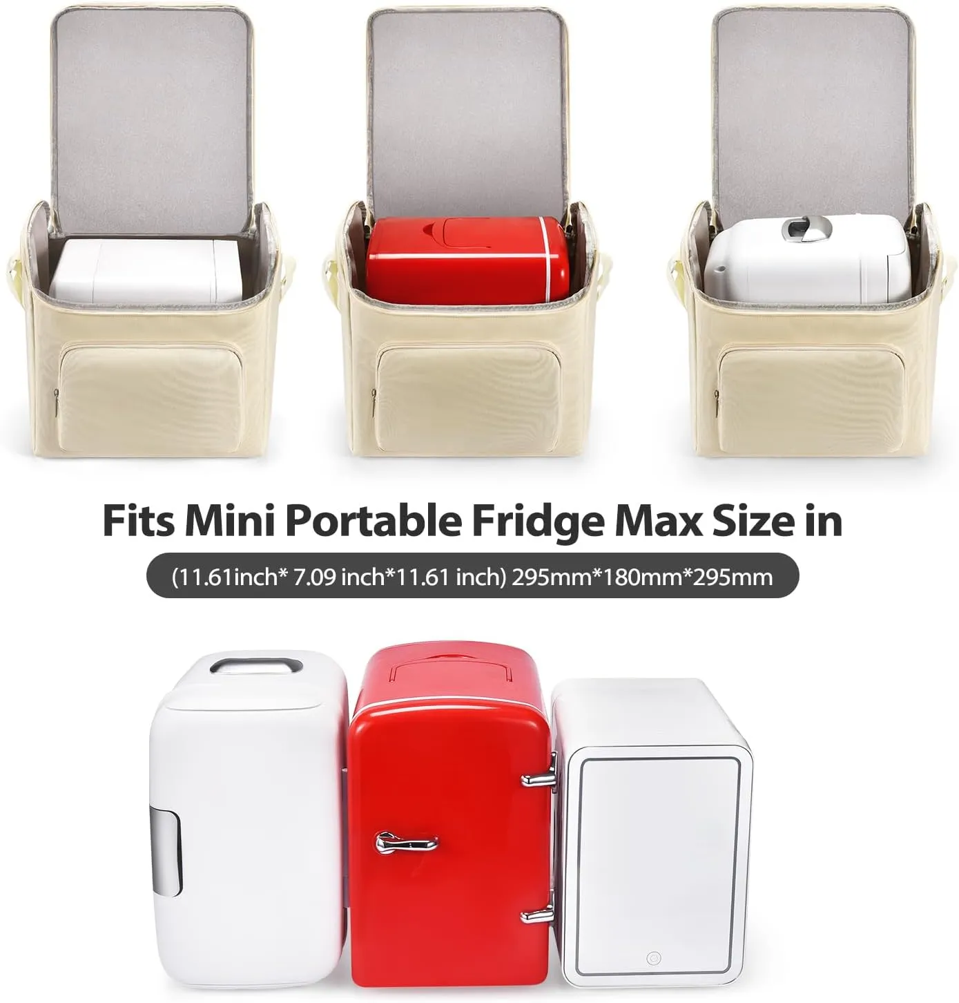 4L/6 Cans Mini Fridge Travel Case Bag for Frigidaire EFMIS129 Compact Refrigerators,for AstroAI Mini Fridge,for Cooluli Mini Fridge,for Skincare Fridge
