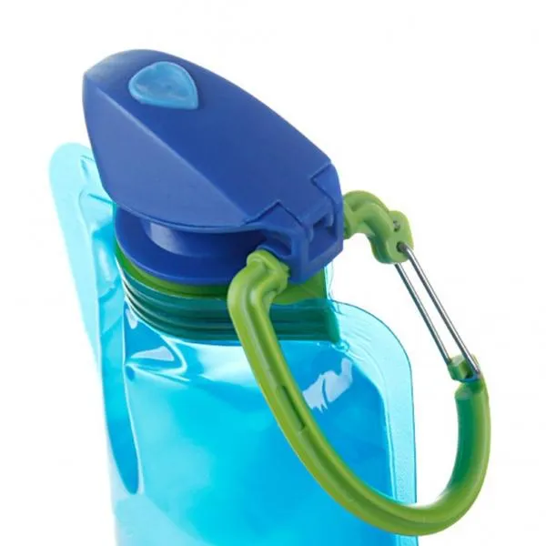 4pcs 0.7L Reusable Portable Collapsible Water Bottle Kettle with Clip for Biking Hiking Travel - Color Random