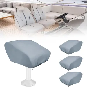 4PCS Boat Folding Seat Covers 600D Heavy Duty Boat Caption Seat Cover Weather Resistant Fishing Chair Cover 20W x 18D x 14H inch (Grey)