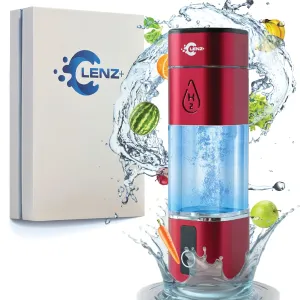 4th Gen Hydrogen Water Bottle Generator - 280ml - 6000 ppb Portable, Rechargeable Water Ionizer with LED Screen and SPE/PEM Technology - Perfect for Home, Office, Travel, Fitness (Red)