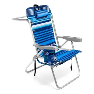 5-Position Folding Beach Chair with Accessories
