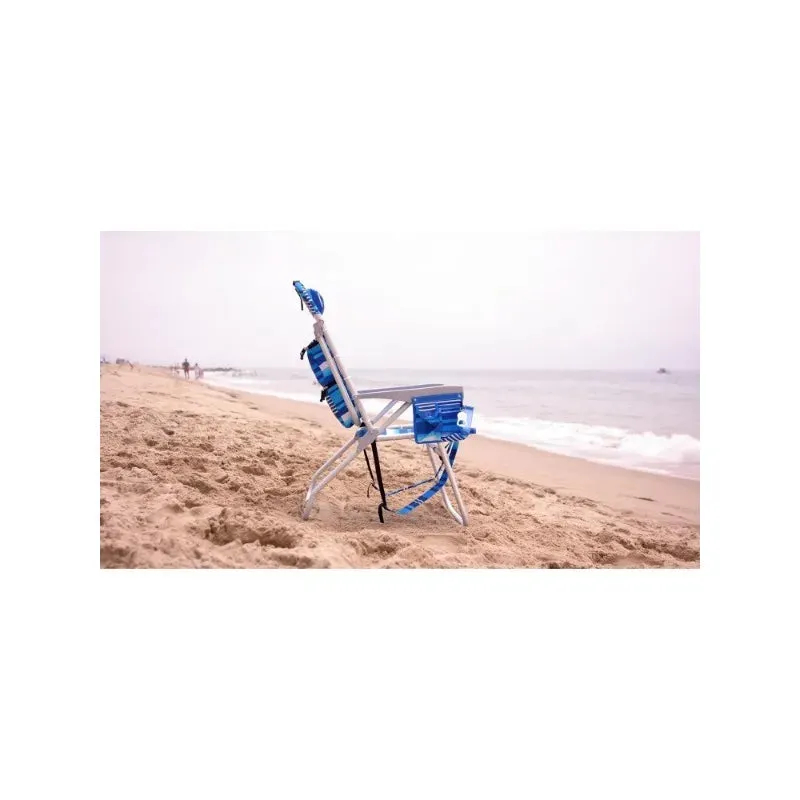 5-Position Folding Beach Chair with Accessories