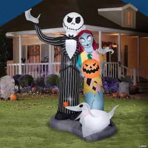 6 Ft. Blow-Up Inflatable Nightmare Before Christmas Jack, Sally & Zero with Built-In LED Lights Outdoor Yard Decoration