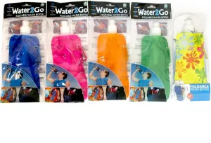 6 Reusable Water Bottles Flexible Collapsible Foldable Ice Bag Camp BPA Free New