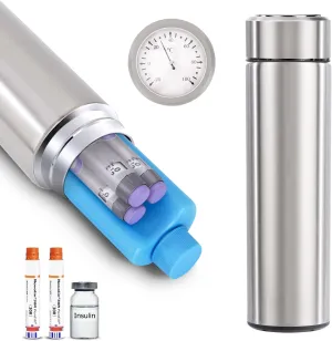 60H Insulin Pen Cooler Travel Case TSA Approved EpiPen Carry Case Medical Bag Medicine Travel Cooler with Biogel Ice Pack (Silver)