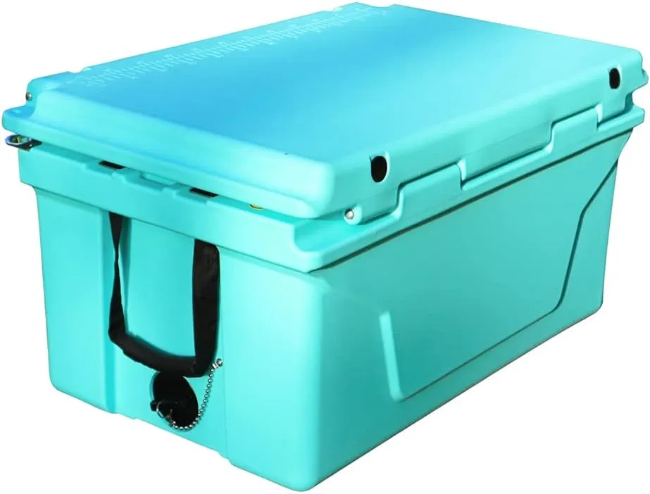 65QT Multifunction Outdoor Camping Coolers, Portable Cooler with Wheels and Heavy Duty Handle, Ice Chests and Coolers for Camping, Fishing, Travel, Beach