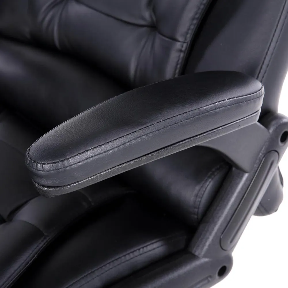 8-Point Massage Office Chair PU Leather - Black