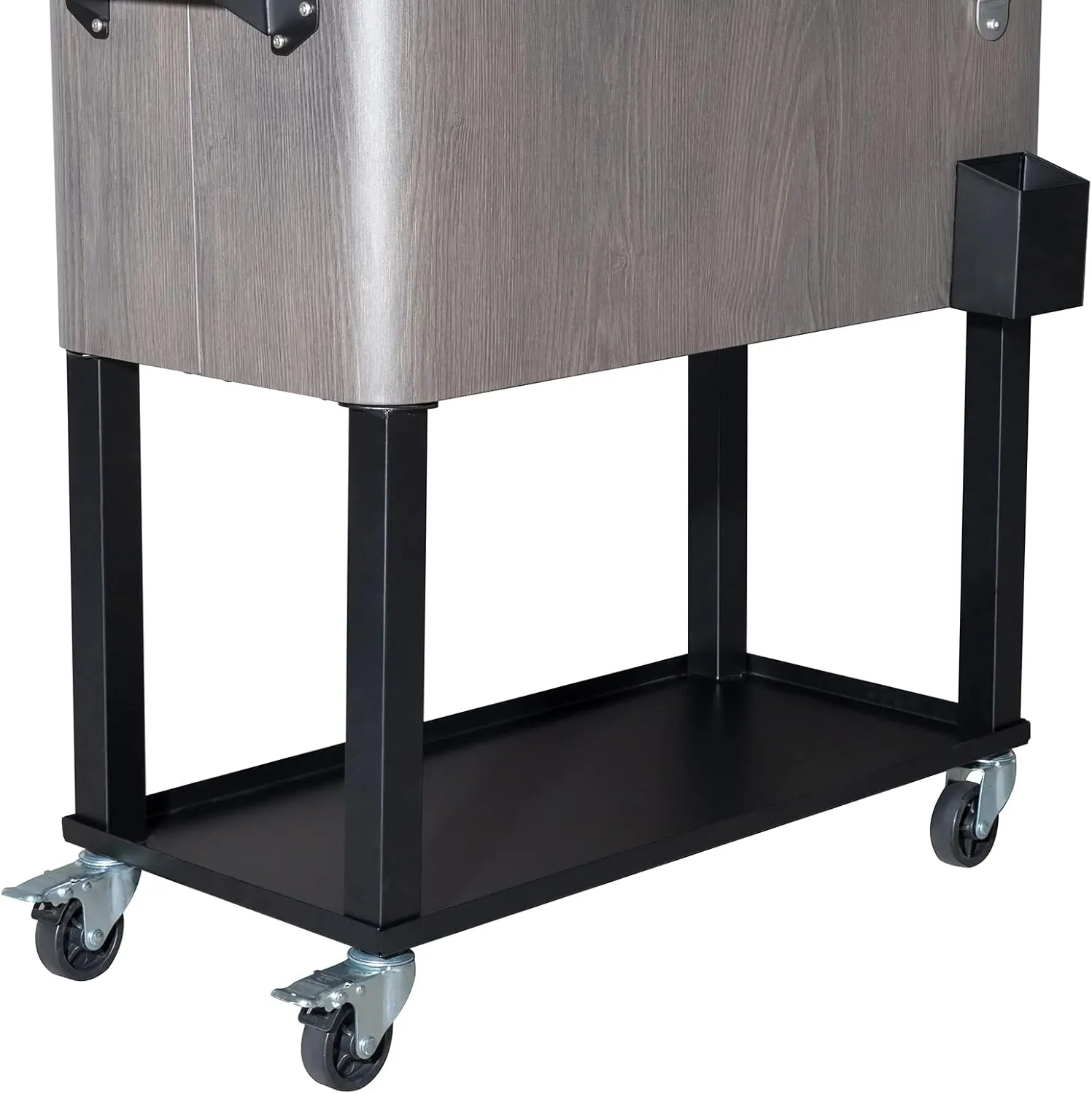 80 Quart Rolling Cooler Cart with Shelf and Bottle Opener for Patio Party