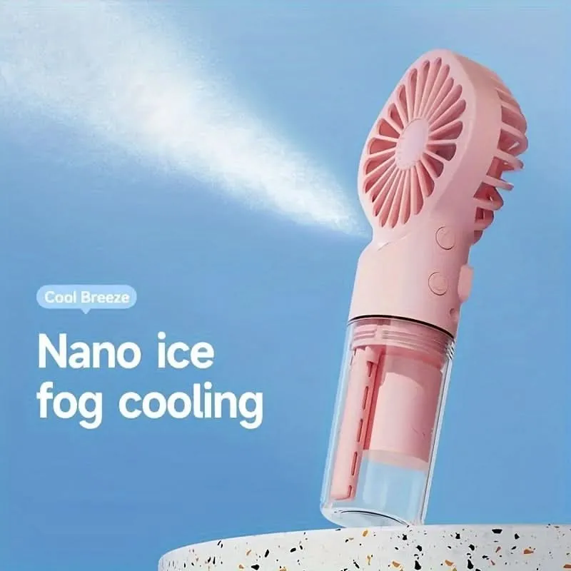 800mAh USB Rechargeable Misting Fan – Portable Handheld Bladeless