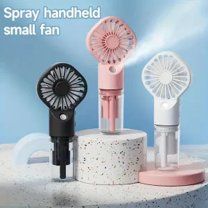 800mAh USB Rechargeable Misting Fan – Portable Handheld Bladeless