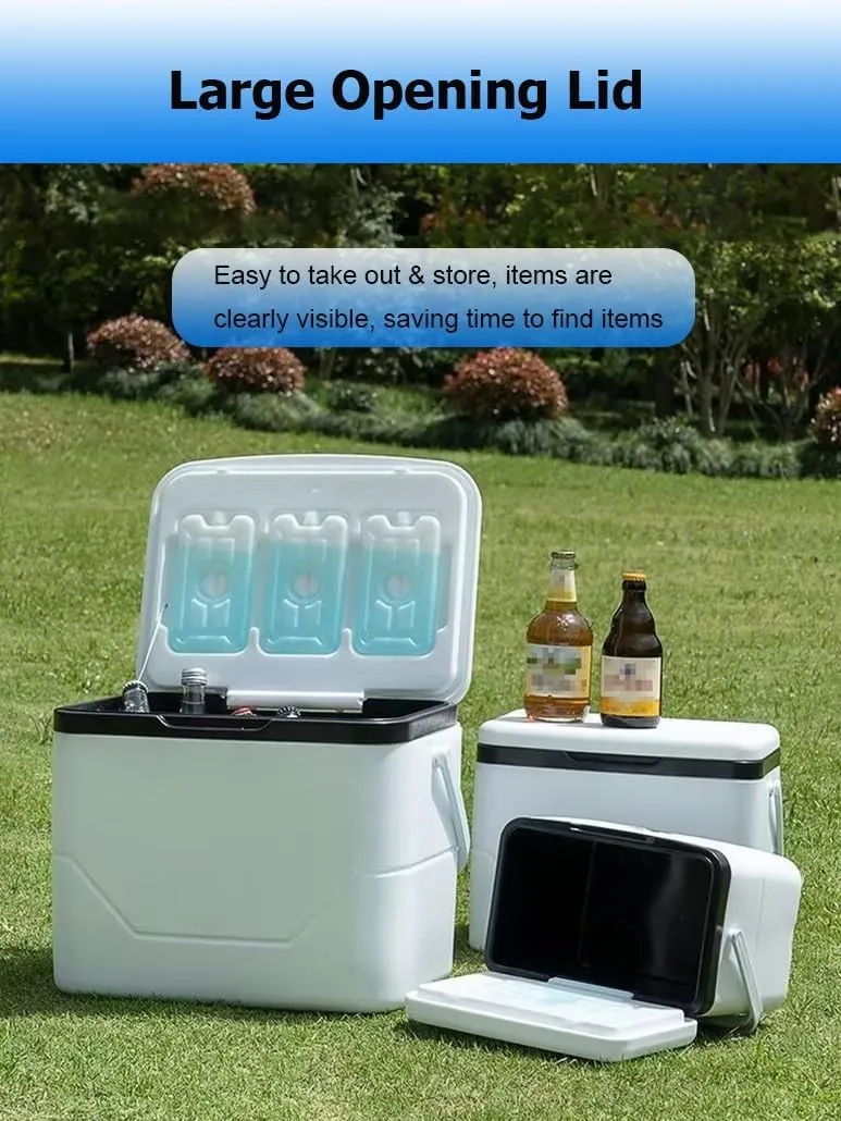 8/18/33 L Triple-Layered PP Air Tight Drybox Cooler and Small Hard Shell Lunchbox with Handle, Small Insulated Cooler for Camping