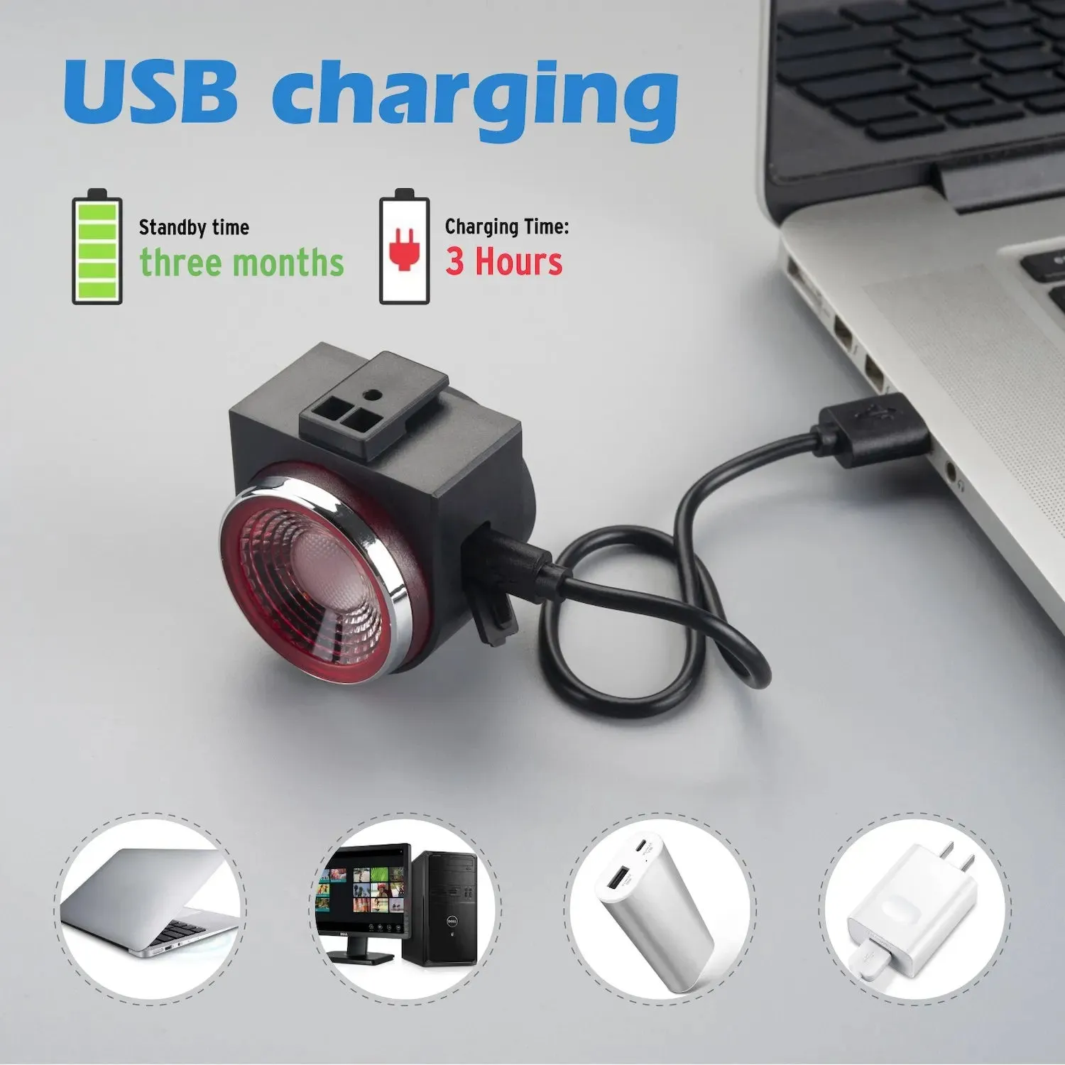 A8 Pro Bicycle Rear Lamp with Braking Light, Burglary Alarm, Remote Control, USB Rechargeable LED Lantern, Bike Finder, and Horn Bell