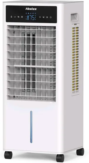 Abolee Evaporative Air Cooler, Portable Evaporative Air Cooler for Bedroom, 2.4Gal Tank with Fan & Humidifier, Remote, 4 Ice Packs, 3 Speeds, 4 modes, 12H Timer, for Room Indoors