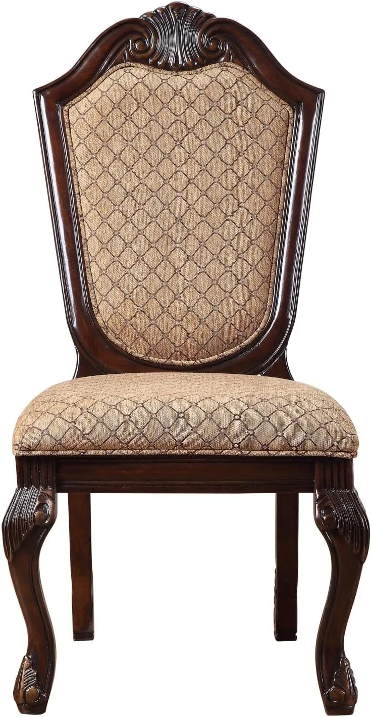 Acme Furniture Chateau De Ville Side Chair (Set-2) in Fabric & Espresso