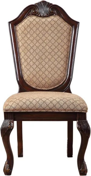 Acme Furniture Chateau De Ville Side Chair (Set-2) in Fabric & Espresso