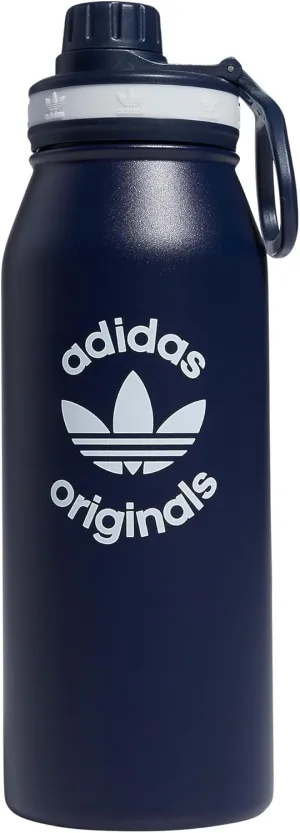 adidas Originals 1 Liter (32 oz) Metal Water Bottle, Hot/Cold Double-Walled Insulated 18/8 Stainless Steel