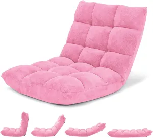 Adjustable Floor Chair: Padded Back Support, 14 Positions