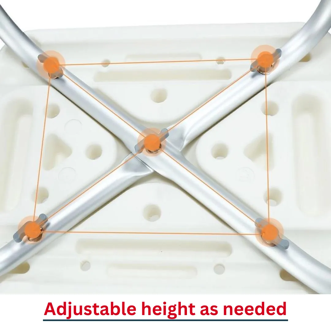 Adjustable Shower Stool Chair With Padded Armrests