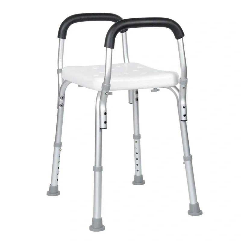Adjustable Shower Stool Chair With Padded Armrests