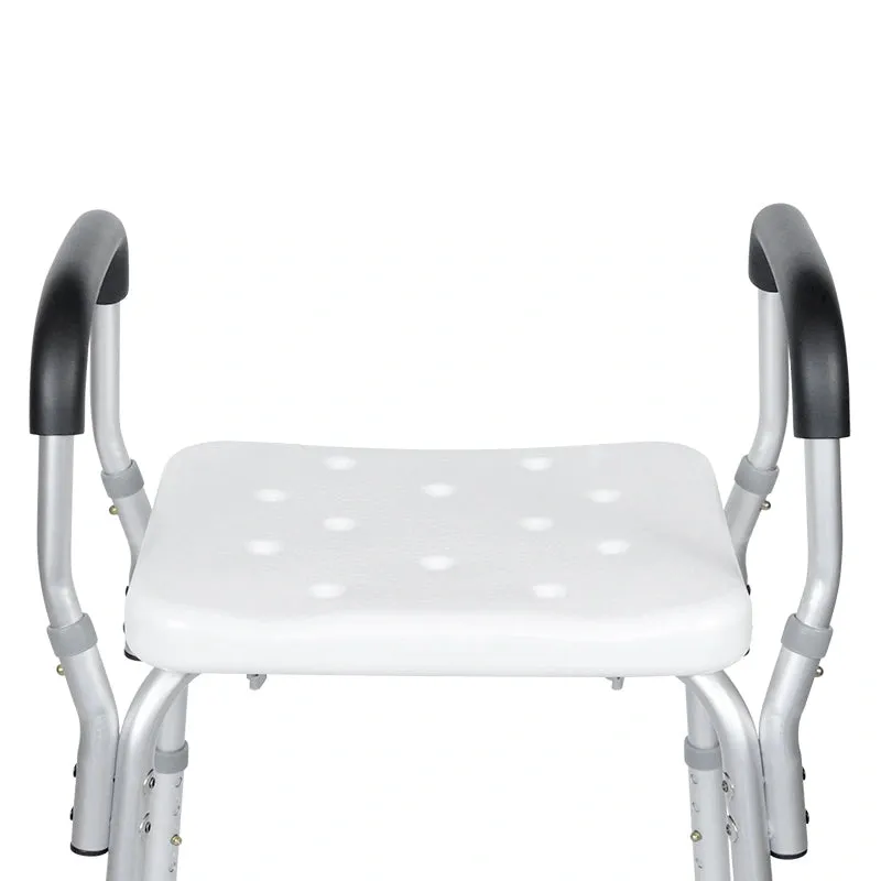 Adjustable Shower Stool Chair With Padded Armrests