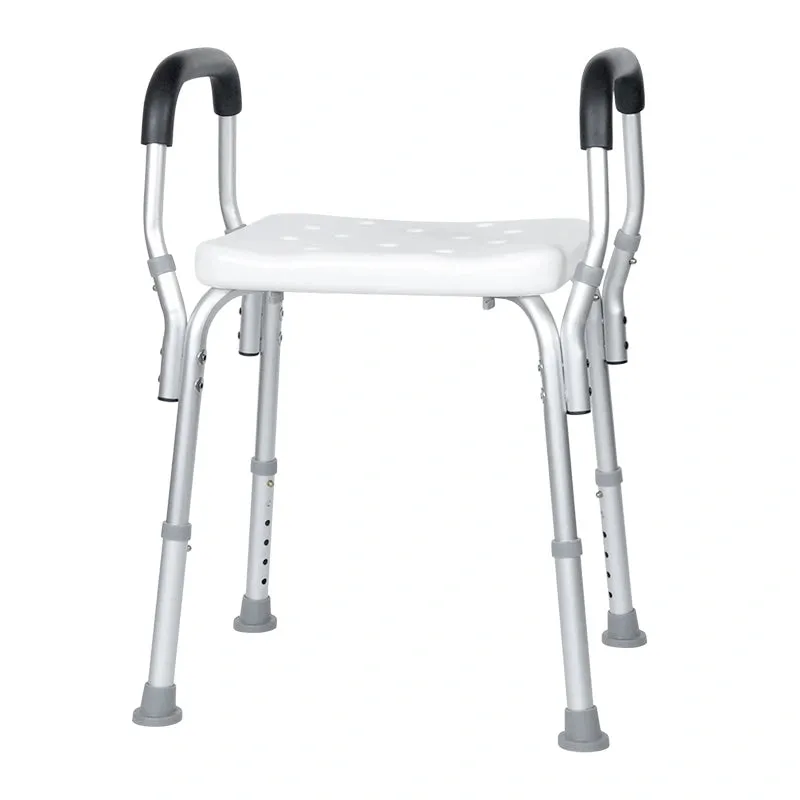 Adjustable Shower Stool Chair With Padded Armrests