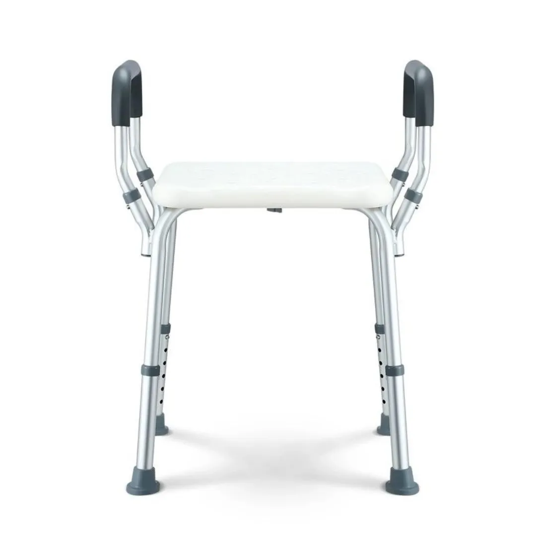 Adjustable Shower Stool Chair With Padded Armrests