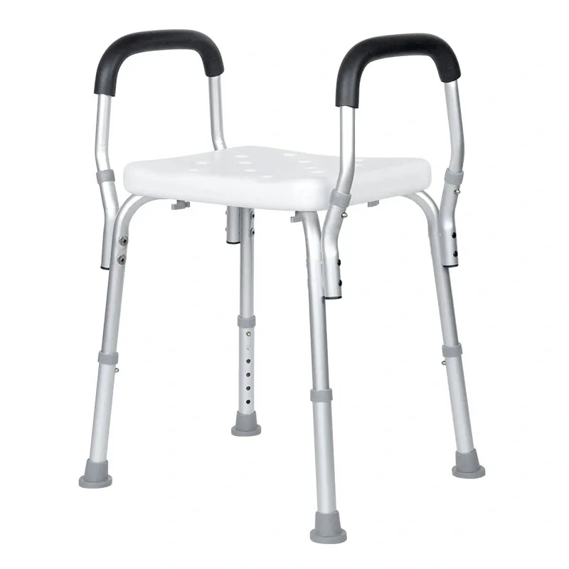 Adjustable Shower Stool Chair With Padded Armrests