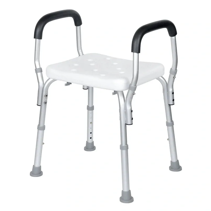 Adjustable Shower Stool Chair With Padded Armrests