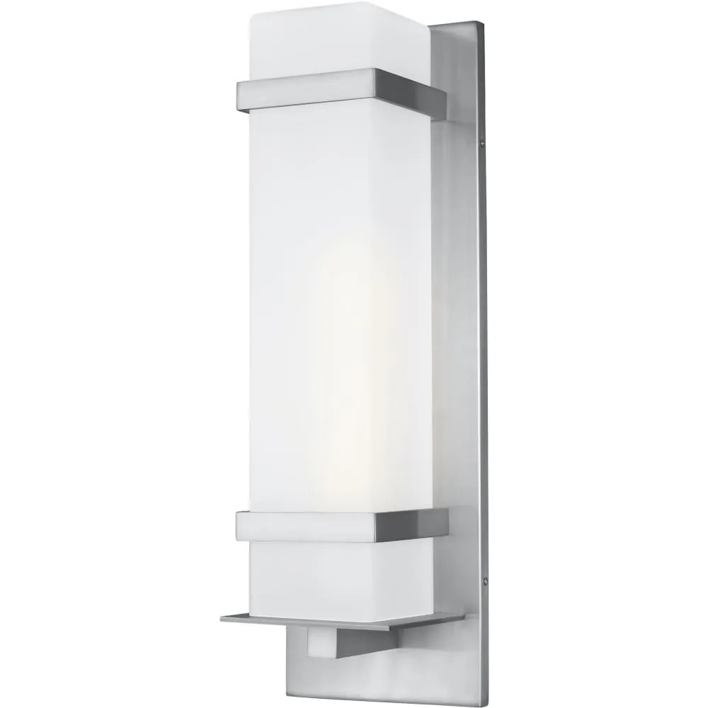Alban Satin Aluminum LED Outdoor Wall Lantern