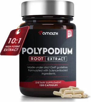 AMALTH Polypodium Leucotomos Extract –Supports Natural Healthy Skin -Antioxidant Supplements -120 Capsules (Gluten Free & Non-GMO)